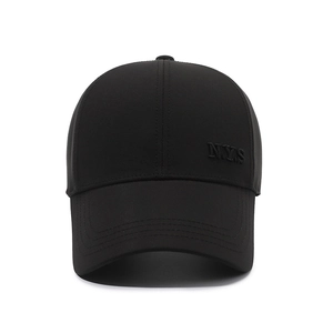 Minimalist black baseball cap with N.Y.S embroidery for outdoor sun protection