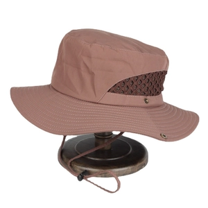Chapeau de soleil marron pour hommes avec mesh et jugulaire réglable pour la randonnée