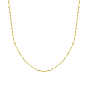 Elegant 18K gold plated S925 sterling silver Singapore wave chain necklace for women