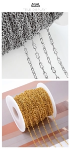 Detailed close-up of gold and silver figure-eight gourd chain links for DIY jewelry