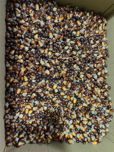 Bulk decorative artificial acorns with textured caps stored in a brown cardboard box