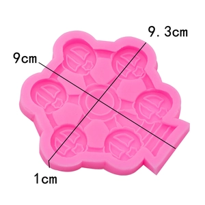 Rosa Silikonform für Tortendeko mit Riesenrad-Design und Maßen von 9,3 cm x 9 cm x 1 cm