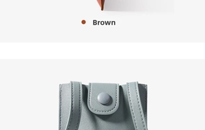 Detailed view of mini phone bag with litchi texture leather and magnetic snap closure