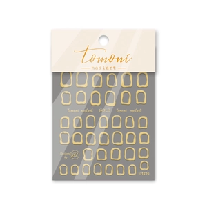 Detail view of gold-trimmed heart nail art stickers to1216 in premium paper packaging