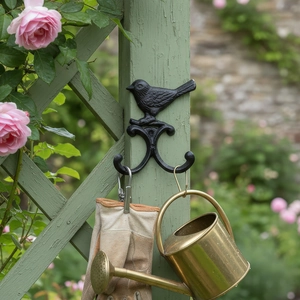 Vogel Deko Wandhaken Gusseisen Retro Doppelaufhänger Eingang Garten Kunst Stil Langlebiges Metall