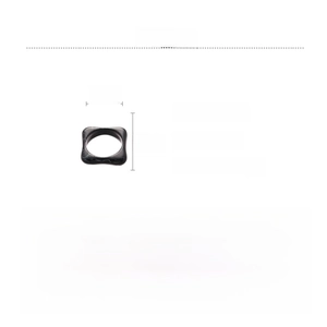 Spécifications détaillées de la bague carrée en acrylique marbré avec dimensions précises
