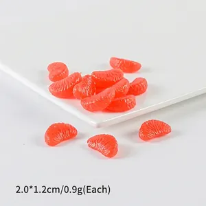 Miniature PVC pomelo and orange fruit segments for DIY crafts measuring 2.0x1.2cm