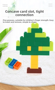 Detail of concave card slot design on colorful building blocks for easy child assembly