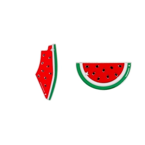 Watermelon Fruit Enamel Brooch Pin Cute Zinc Alloy Map Silhouette Lapel Badge For Clothes Backpack Accessories