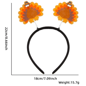 Thanksgiving turkey headband for parties featuring felt turkey with top hat 22cm x 18cm