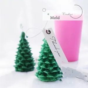 Realistic cedar tree silicone mold for 3D Christmas tree candles and cake decorating