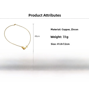 Detailed specs of whale pendant necklace in gold copper with zircon accents