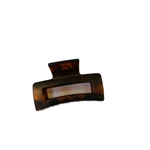 Brown tortoiseshell square hair claw clip for women with minimalist resin design