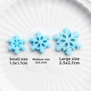 Three sizes of blue snowflake resin accessories for DIY Christmas decorations and crafts