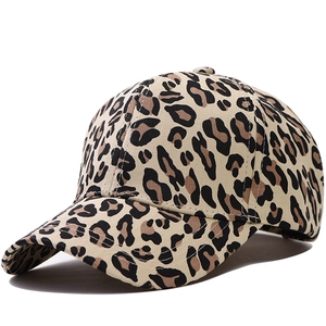 Casquette De Baseball Imprimé Léopard Mode Coton Réglable Chapeau De Soleil Extérieur Hommes Femmes Bord Incurvé Rétro