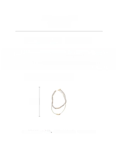 Detailed size specifications for a double layer copper necklace with faux pearls and metal tube