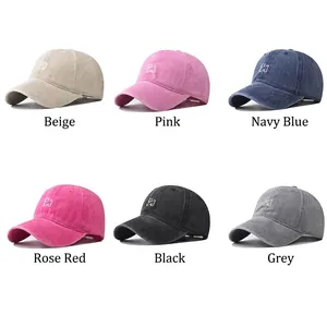 Casquettes de baseball vintage en coton lavé avec broderie animale en six couleurs variées