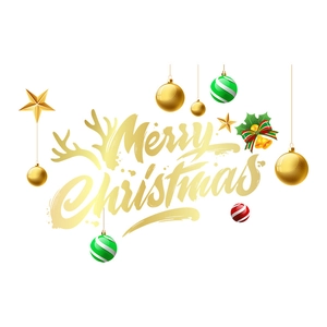 Merry Christmas Fensterbilder mit bunten Ornamenten und goldenen Sternen Dekor