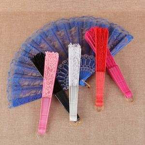 Lolita lace folding fans in various colors for summer dance performances and photography