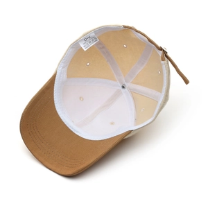 Japanese retro bicolor cotton baseball cap with patch and high-quality stitching details