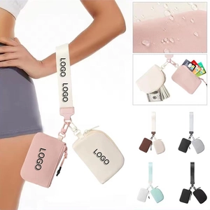 Waterproof wrist wallet with dual pouch design for cards and coins in various colors