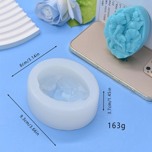 Flower fairy silicone mold for DIY baking and soap making with dimensions of 9.3x8cm