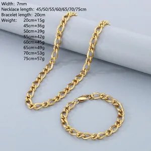 Detailed 7mm gold titanium NK Cuban chain set with intricate twisted pattern engraving