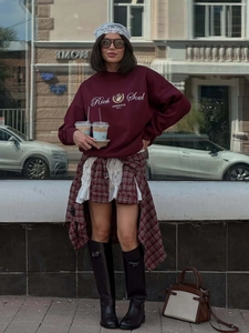 Sweat-shirt bordeaux avec broderie Rich Soul et design de style athlétique rétro