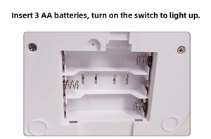Detail view of the ABS battery compartment for LED tree light using 3 AA batteries
