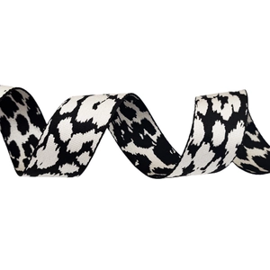 Correa de hombro ajustable con patrón de leopardo blanco y negro y tejido jacquard