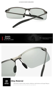 Close-up of semi-rimless polarized sunglasses showing durable alloy nose bridge details
