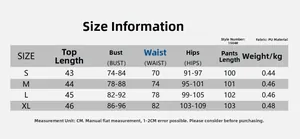 Detaillierte Größentabelle für das modische Set aus PU-Neckholder-Top und High-Waist-Hose