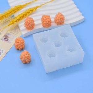 5-cavity raspberry silicone mold for handmade soap, candles, and cake DIY resin crafts