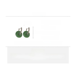 Size specifications for jade ring earrings with copper plating and diamond accents