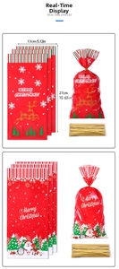 Sacchetti regalo di Natale con renne e Babbo Natale inclusi laccetti dorati 13x27cm