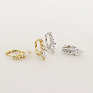 Elegante S925 Silber-Ohrringe mit birnenförmigem Zirkonia in Gold- und Silbausführung