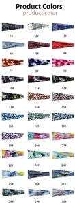 Selection of thirty printed sports headbands featuring floral and geometric patterns