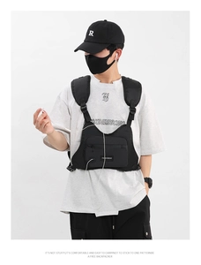 Taktische Brusttasche für Herren Streetwear Hip Hop funktionale Weste Tasche Utility Rig Pack