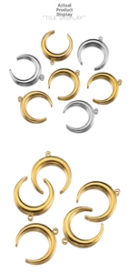 Poliertem Edelstahl Halbmond Anhänger in Gold und Silber für DIY Schmuckherstellung