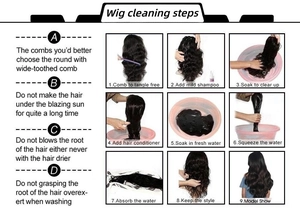Detailed step-by-step cleaning and maintenance guide for synthetic water wave wigs