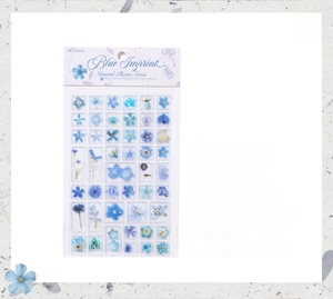 Detail view of Blue Imprint 3D acrylic plant stickers showing 95x150mm inner page size