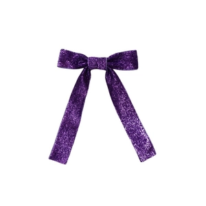 Pasador de pelo con doble lazo de terciopelo morado brillante accesorio para mujer elegante
