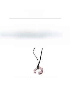 Irregular silver horseshoe pendant with 83cm black leather cord necklace details