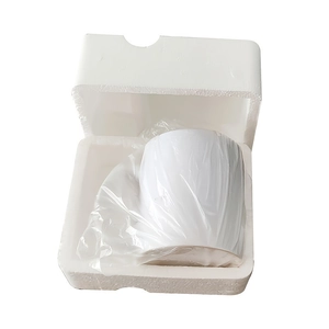 Sublimation ceramic mug securely packed in protective white foam box and clear bag