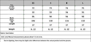 Größentabelle für Neckholder-Top mit Maßen für Länge, Brust und Schulter in cm
