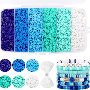 Polymer Clay Beads Kit For DIY Jewelry Making Heishi Beads With Letter Beads And Charms For Bracelet Necklace Crafting