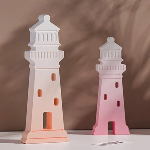 Lighthouse silicone mold for DIY resin desktop decor with gradient matte finish