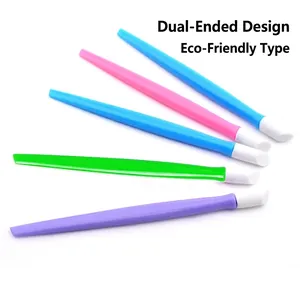 Bastoncino Per Pressare Nail Art A Doppia Estremità Manico In Plastica Punta In Silicone Spingicuticole Strumento Per Pulizia