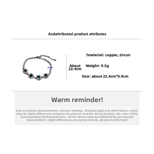 Detail view of emerald cubic zirconia bracelet with size 22.4cm and weight 9.3g specs