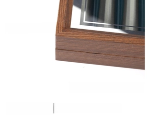 Detailed close-up of dark brown PU leather watch box with vintage wood grain texture